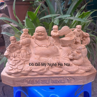 Tượng phật di lặc ngũ phúc gỗ ngọc am