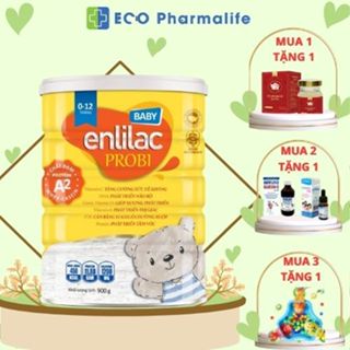 Sữa bột  Enlilac Probi Protein A2 Baby giúp bé phát triển toàn diện - lon 900g_Ecopharmalife_[Tặng 1 hũ yến]