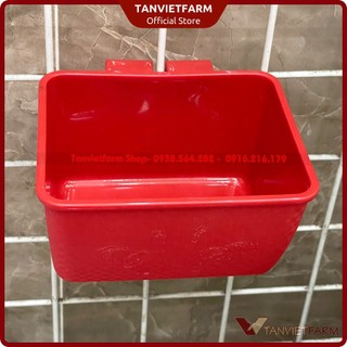 SET 50 Máng đựng thức ăn cho gà, chim các loại, size trung có 3 móc treo tiện lợi [Hàng đẹp]
