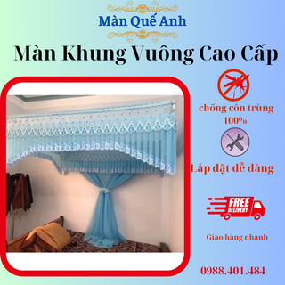 Màn khung vuông vải ren lạnh- khung inox 304 cao cấp