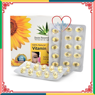 VITAMIN E Nha Đam 400IU - Hộp 100 viên nang mềm - Hạn chế quá trình oxy hóa, bảo vệ các sợi collagen