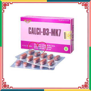 CALCI -D3- MK7 Kingphar - Hộp 30 Viên  - Tăng Cường Hấp Thụ Canxi , Giúp Xương Chắc Khỏe