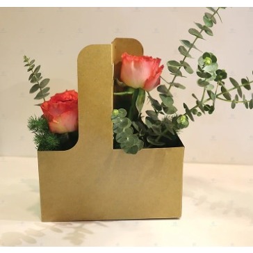 SET 10 Túi Kraft 2 ngăn, túi đựng trà sữa, túi đựng hoa, túi tặng quà đa năng
