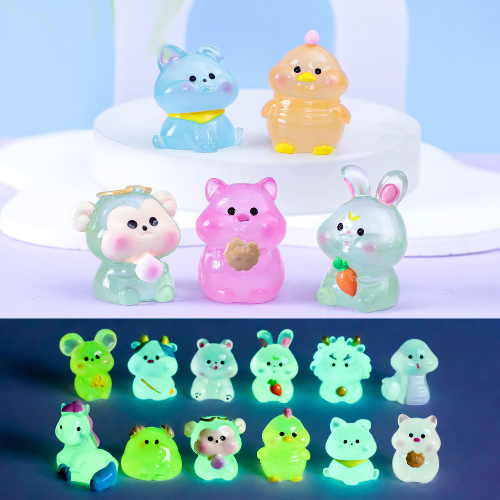 Tượng 12 con giáp dạ quang phát sáng trong đêm trang trí bàn làm việc, decor góc học tập