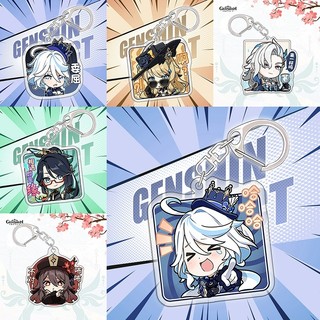 ( Mica trong acrylic ) Móc khóa in hình GENSHIN IMPACT ver CHỮ NHẬT M1 xinh xắn anime chibi game