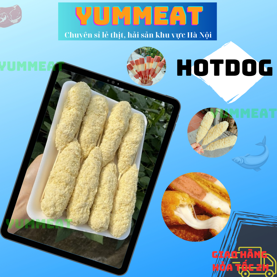 Hotdog xúc xích phô mai phong các Hàn Quốc ăn vặt chiên rán