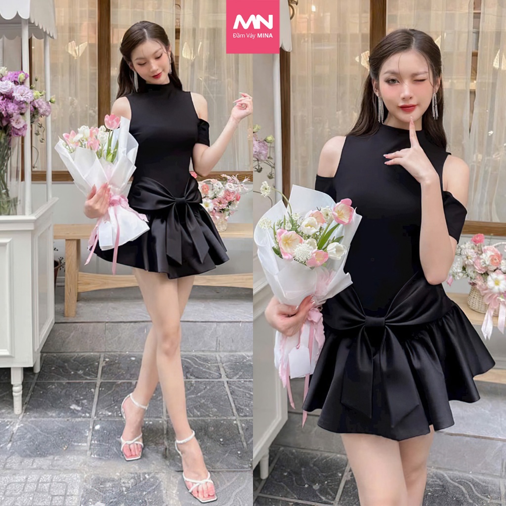 Đầm dự tiệc thương hiệu Đầm Váy Mina dáng xoè mini trẻ trung xinh đẹp MN255