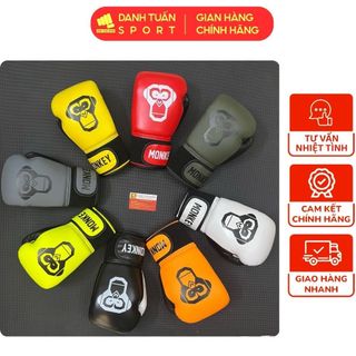 [Hình Monkey Trẻ Trung] Găng Tay Boxing, Bao Tay Đấm Bốc Monkey Chất Da Mềm Đẹp, Phom Chuẩn, In hình cực Cute