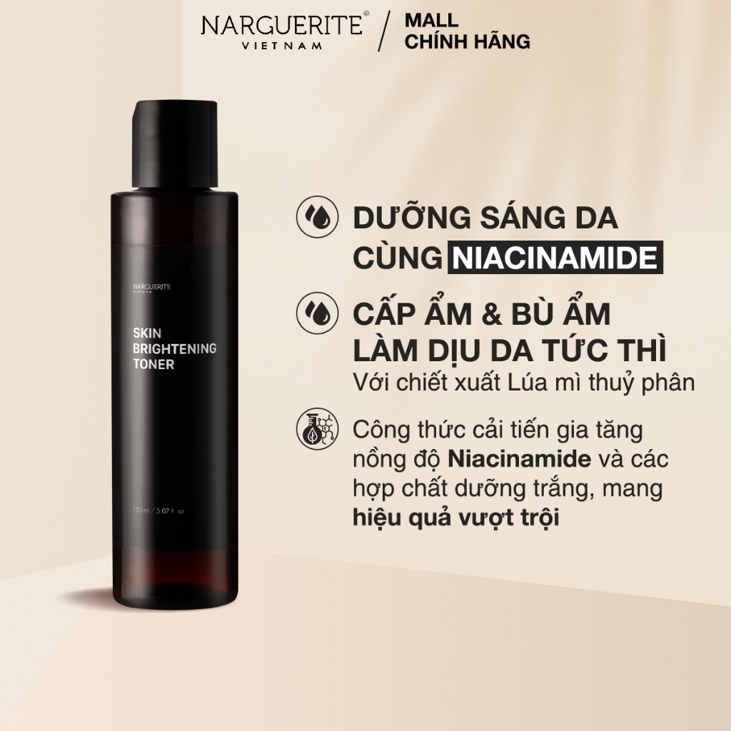 Nước Hoa Hồng Narguerite Dưỡng Sáng Da Skin Brightening Toner 150ml