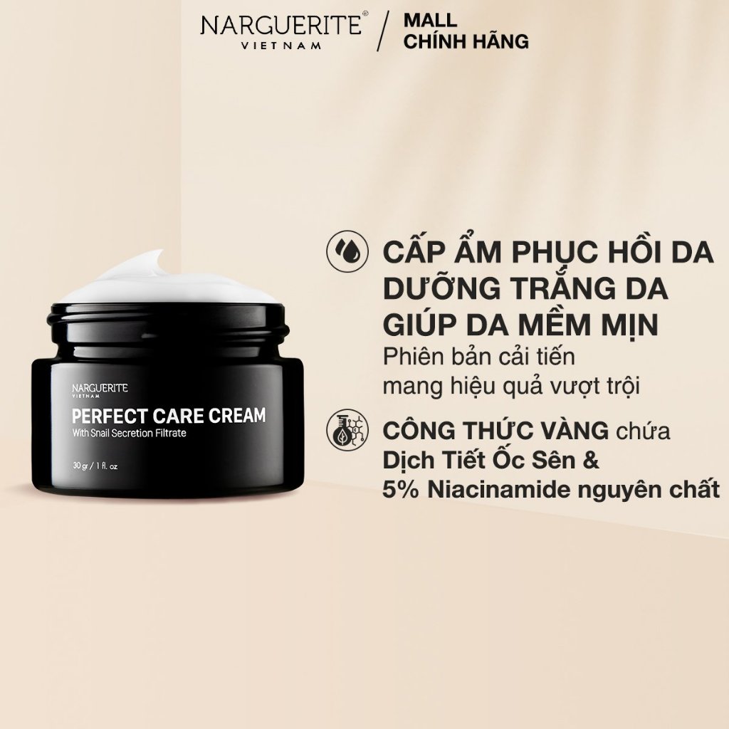 Kem Ốc Sên dưỡng trắng phục hồi da Perfect Care Narguerite 30g