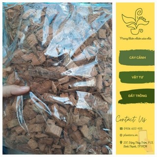 Vỏ dừa khô trồng lan, giữ ẩm cây - Vỏ dừa cắt miếng - Túi 180gr