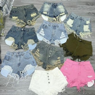  Quần Sọt Jeans Nữ - Quần Bò Nữ Lưng Cao Lộ Túi Tôn Dáng Phom Ôm Chất Jeans Cao Cấp 