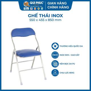  Ghế gấp tựa nệm khung inox Thái Lan, bền đẹp, chịu lực 80kg