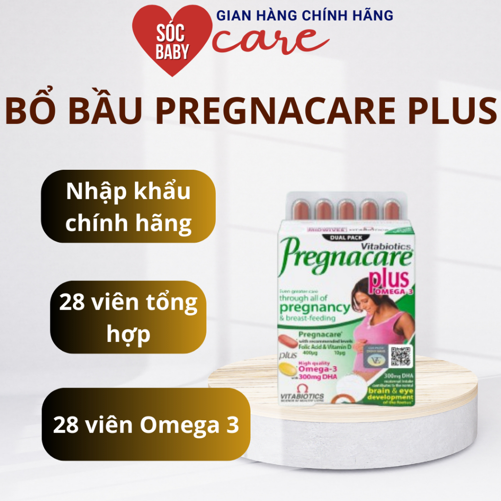 Viên Uống Pregnacare Plus - Cho Mẹ Bầu, sau sinh tăng Cường Sức Khỏe Nâng Cao Đề Kháng Hộp 56 Viên Vitabiotics