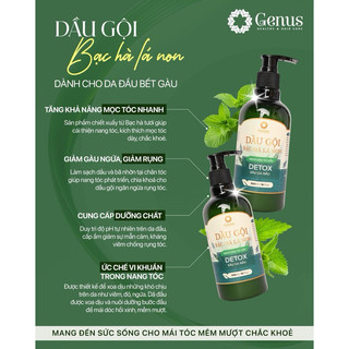 Dầu gội ngăn ngừa gàu , detox tóc genus