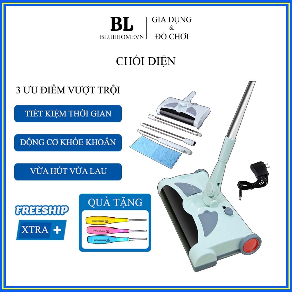 Chổi lau nhà, máy hút bụi chổi điện lau hút bụi không dây 3 trong 1 xoay 360 độ,bảo hành 2 năm