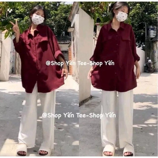 Sét quần kaki mix áo sơ mi nhung tăm chất dày dặn