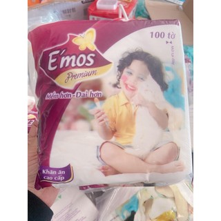 10 goi khăn giấy vuông emos khổ giấy 330mmx330m
