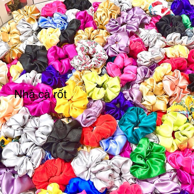 Hộp cột tóc handmade vải lụa nhiều màu cho bé