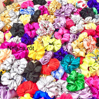 Hộp cột tóc handmade vải lụa nhiều màu cho bé
