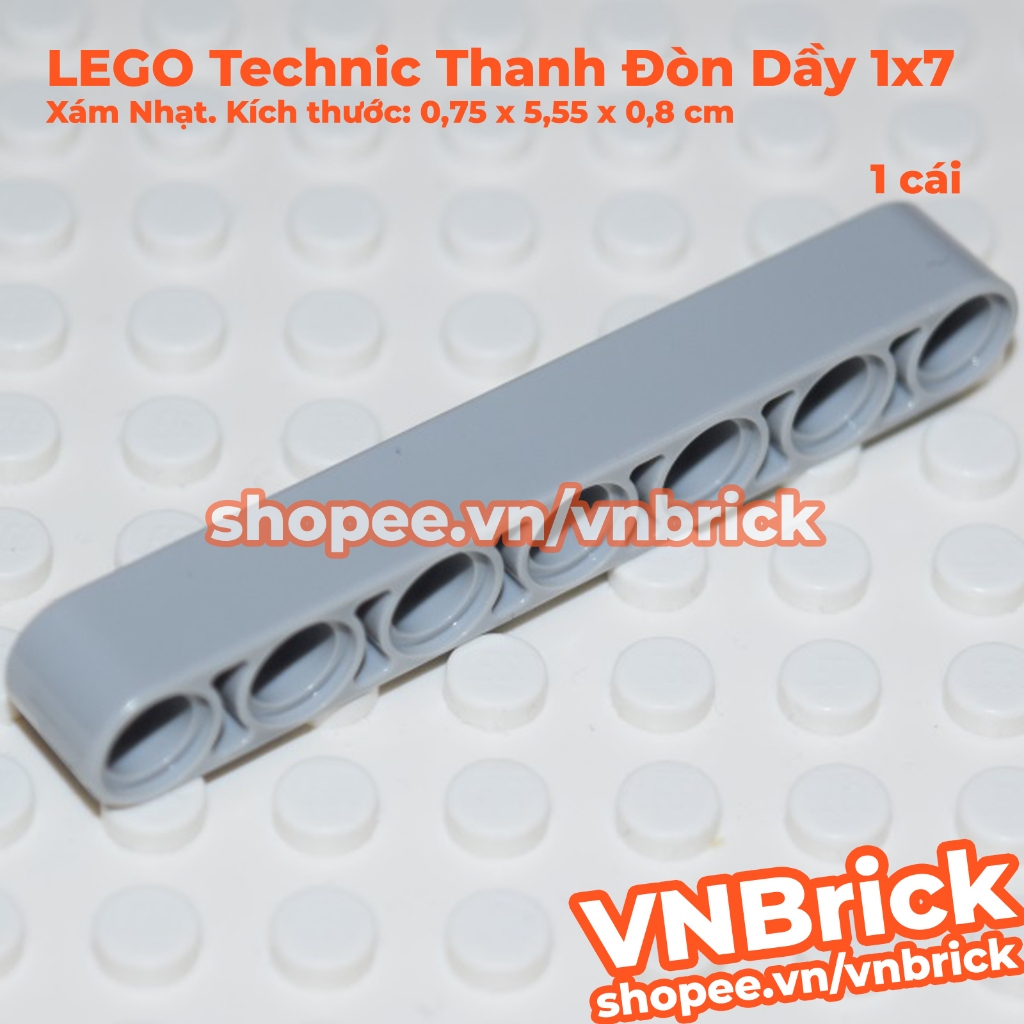 [1 Cái] LEGO Technic Thanh Đòn Dầy 1x7 Ghi Nhạt, ID 4495930 32524