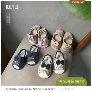 Dép sandan Hrnee bé gái thắt nơ size 130-170🥰