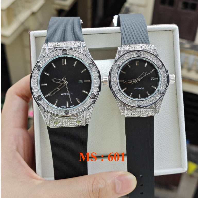 Đồng hồ nam nữ HB 602 Luxury- đồng hồ unisex cặp đôi dây cao su , hương thơm vani