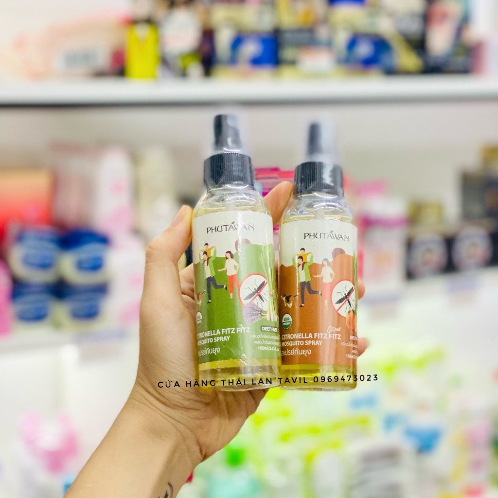 Xịt đuổi muỗi tinh dầu sả Phutawan Thái Lan 100ml