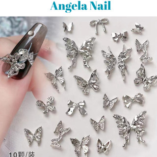 Sét charm bươm charm nơ thừng kim loại sét charm nơ mini bướm mini trang trí móng tay móng chân ANGELA NAIL