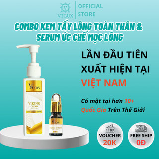 Combo kem tẩy lông và serum ức chế mọc lông - tẩy lông vùng kín, lông nách, lông tay chân dịu nhẹ
