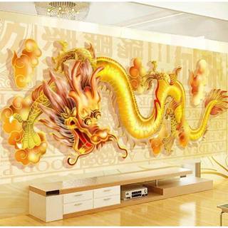 Tranh thêu kín Rồng Vàng - tranh chưa thêu