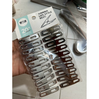Kẹp inox 304 phơi quần áo - Set 20 móc kẹp inox cao cấp