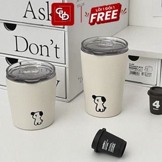 Cốc Uống Nước, Cốc Uống Cà Phê Giữ Nhiệt Có Nắp, Bình Giữ Nhiệt Mini Decor Phong Cách Dễ Thương 240ml 360ml - Gud Store