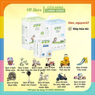COMBO 2 BỊCH Tã/ Bỉm NATEEN HỮU CƠ Dán/Quần Nhập Khẩu BỈ Sd56/Md48/Ld44/Lq54/XLq48/XXLq42
