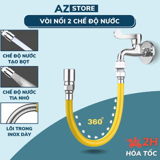 Vòi nối 2 chế độ xả, lõi trong thép 304 siêu bền, chịu nhiệt cực tốt BT025 - AZ Store