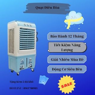 Quạt hơi nước điều hòa không khí làm mát nhanh,Quạt điều hòa 45L HS588A tặng kèm đá khô có bánh xe di chuyển tiện lợi