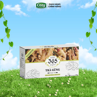 Trà Gừng Túi Lọc Thảo Mộc 365 Cozy Thơm Vị Gừng Tươi Giúp Làm Ấm Cơ Thể, Hỗ Trợ Hệ Tiêu Hóa (20 gói x 1.5g)