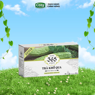 Trà Khổ Qua Túi Lọc Thảo Mộc 365 Cozy Thơm Ngọt Không Đắng, Hỗ Trợ Cải Thiện Giấc Ngủ (20 túi lọc x 1.5g)