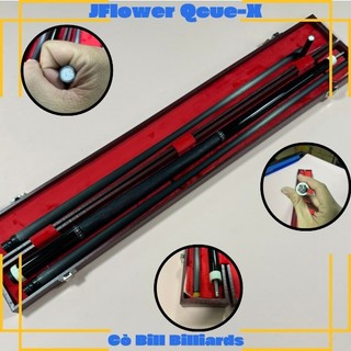 Cơ bida lỗ Qcue-X (ngọn full carbon combosite) (tặng kèm 9 món pk và sách bida cơ bản)