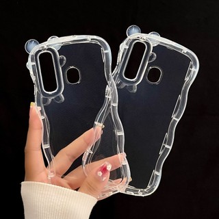 Ốp lưng tai gấu viền mây trong suốt
