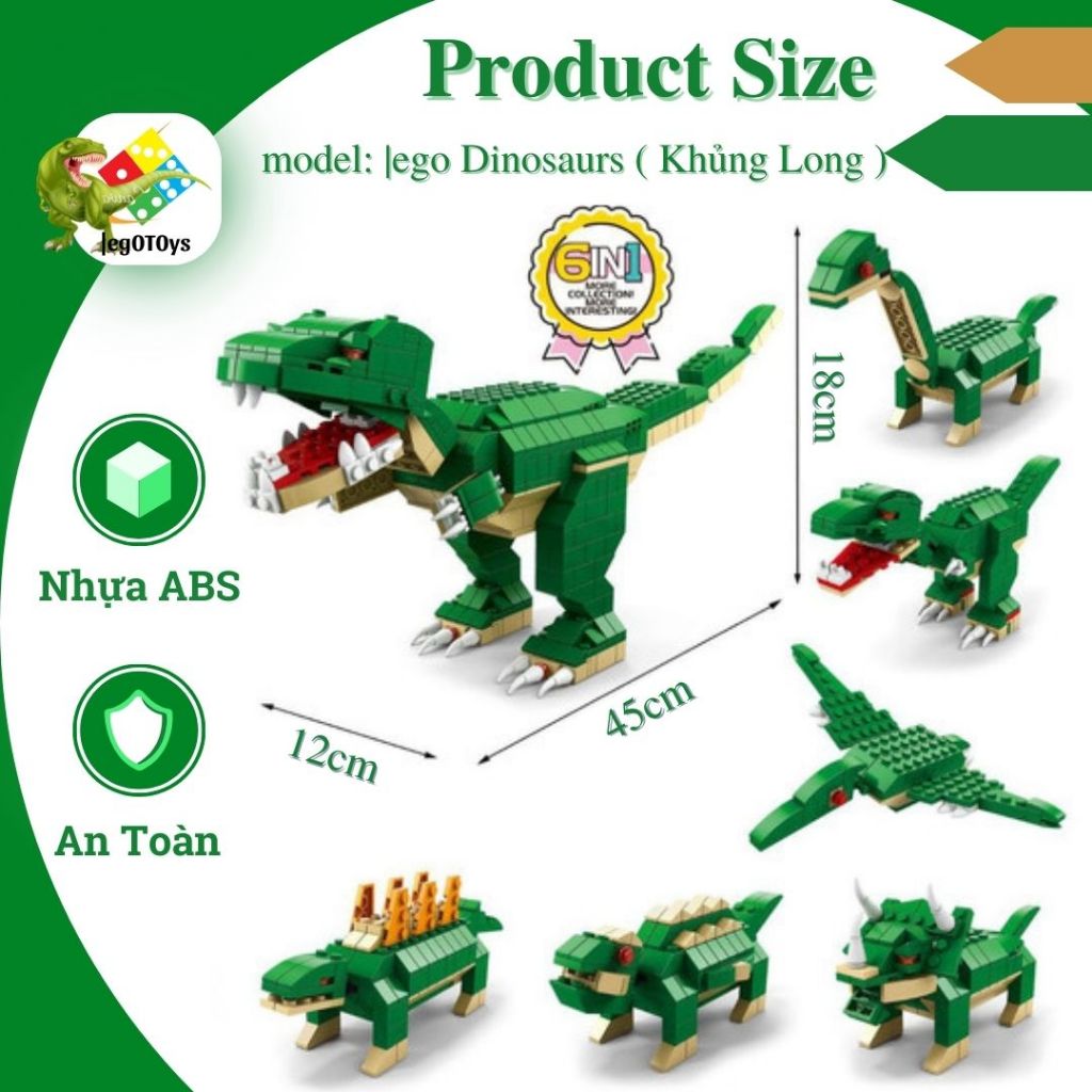 Lego Cá Mập 1000+ Mảnh Ghép - Bộ Đồ Chơi Lắp Ráp Con vật Cá Mập Đại Dương, Khủng Long T1ền Sử, Gấu Trúc, Rồng Ninjag0