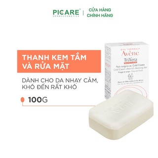 Thanh kem rửa mặt và tắm dành cho da khô Avene Trixera Nutrition Cold Cream Ultra Rich Cleansing Bar 100g