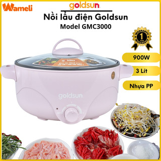 Nồi lẩu điện đa năng Goldsun GMC3000 dung tích 3L công suất 900W lòng nồi inox phủ chống dính cao cấp bảo hành 12 tháng