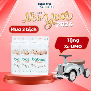  Tã Bỉm Babies Organic size NB76/S66/M56/L46/XL46/XXL40/XXXL38 mỏng thoáng, chống hăm bí