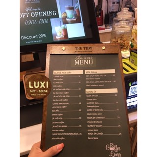 LUXI DECOR HCM | MENU gỗ/kẹp menu gỗ để bàn/ kẹp menu giấy/ menu gỗ cao cấp/ menu gỗ vít đồng