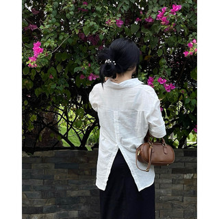 Linen shirts | áo sơmi linen form rộng xẻ tà sau heibyher