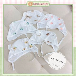 Mũ chụp đầu sơ sinh cho bé từ 0-3 tháng siêu xinh, Nón cho trẻ sơ sinh cao cấp - 2X MART