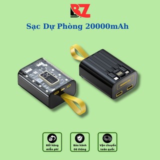 Sạc Dự Phòng 20000mAh Bubzone.office YM690 Dung Lượng Pin Lớn Vỏ Trong Suốt Tích Hợp Dây Sạc Nhanh Cho Nhiều Thiết Bị