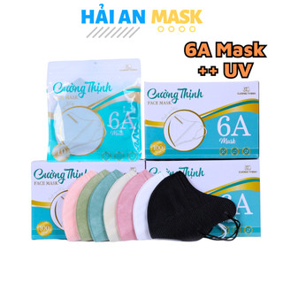 Khẩu trang 6A mask Cường Thịnh 4 lớp kháng khuẩn chống tia uv nắng dày dặn form rộng che kín mặt
