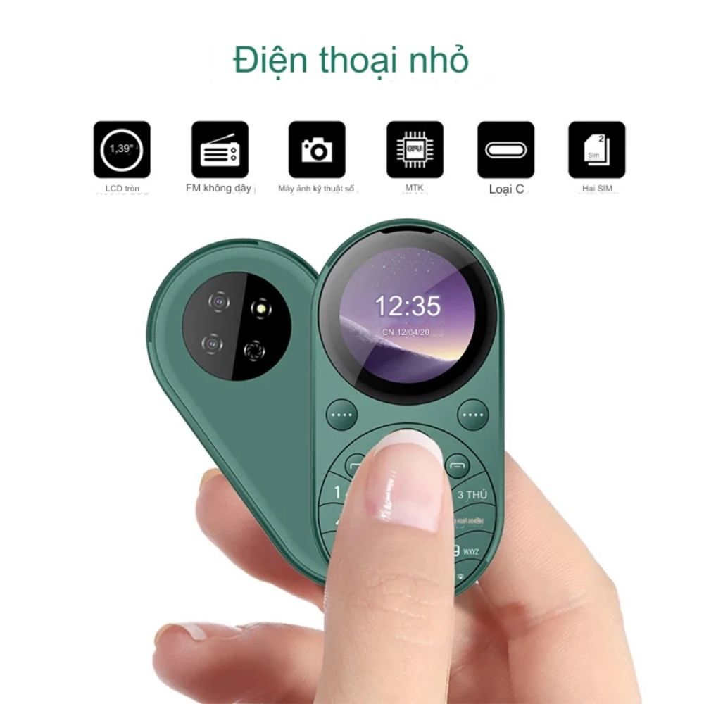 Điện Thoại Thông Minh Mini Siêu Nhỏ Màn Tròn i15 Pro - 2 Sim Có 3G 4G Camera Nghe Nhạc , Chơi Game , Thay Đổi Giọng Nói | BigBuy360 - bigbuy360.vn